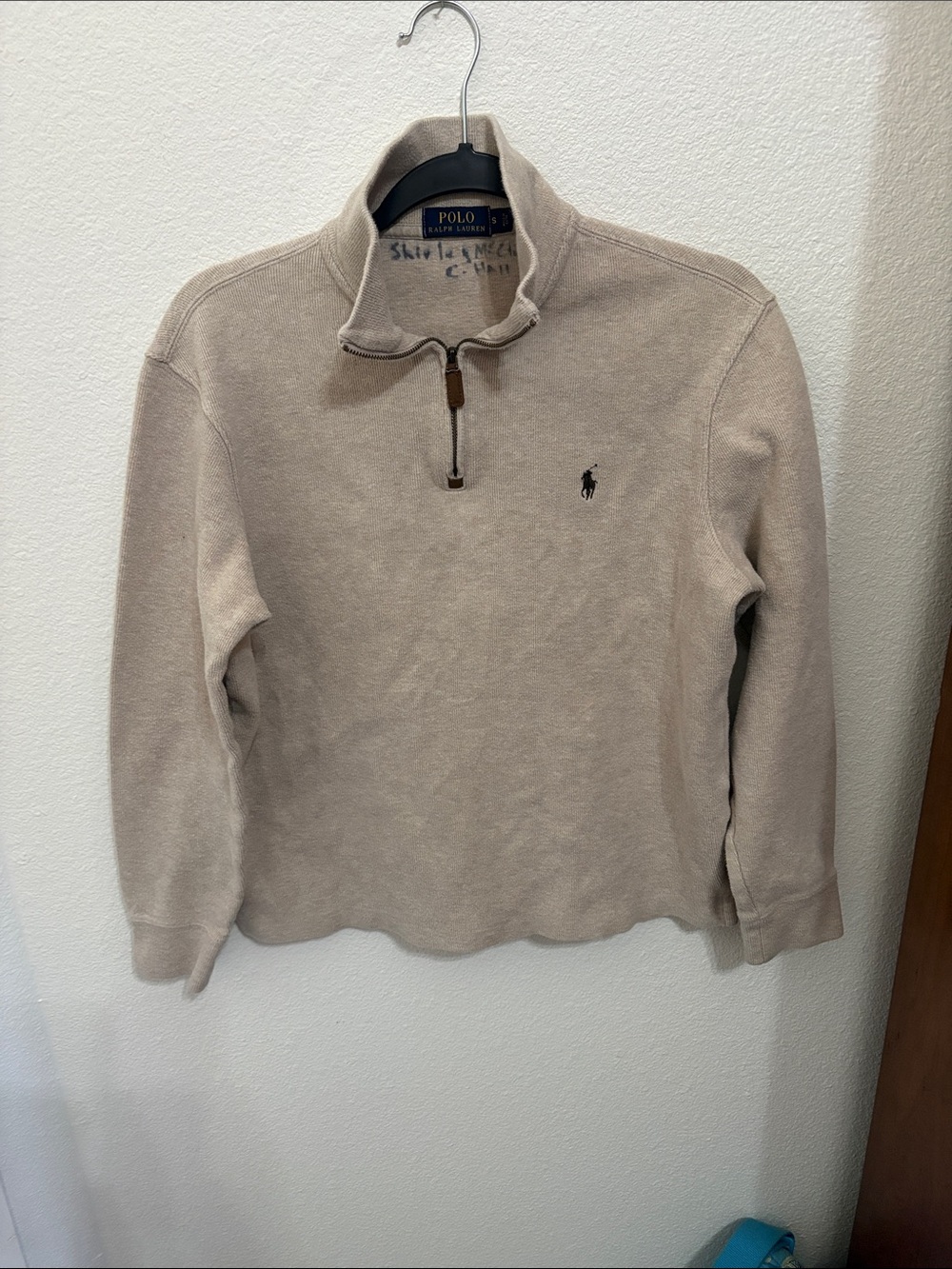 Polo by Ralph Lauren Men’s Quarter-Zip Pullover in Beige